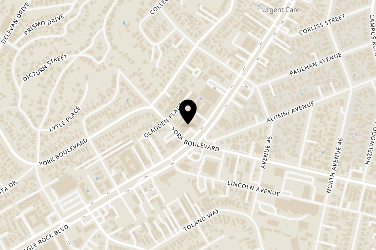 Map showing the location of LA Tacos & Kabobs on 4411 Eagle Rock Blvd in Los Angeles